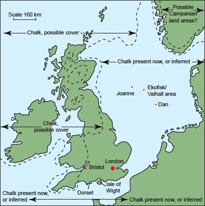 Extent of submergence during Cretaceous times