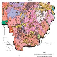 Generalized geology of the Sierra Nevada and adjacent
areas