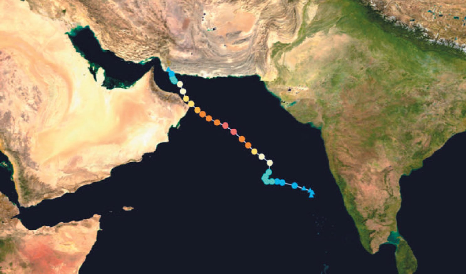 Track of Tropical Cyclone Gonu